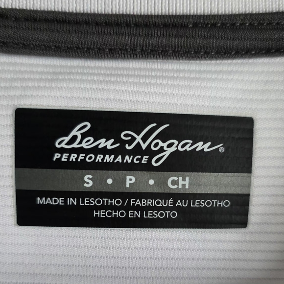 Ben Hogan Performance White Polo Shirt, Golf Athletic Short Sleeve, Size Small - Picture 3 of 4